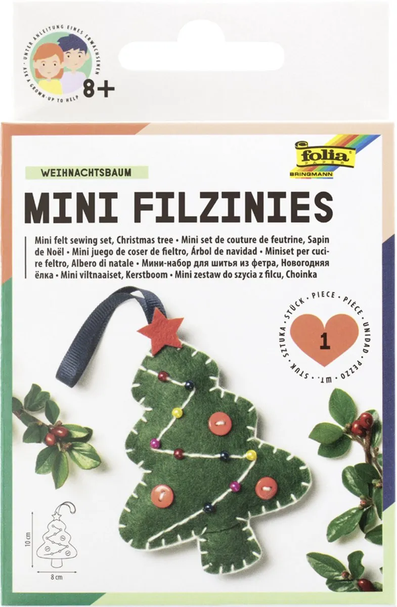 Folia Naaisetje Sneeuwman Knutselset - Wit Blauw Rood