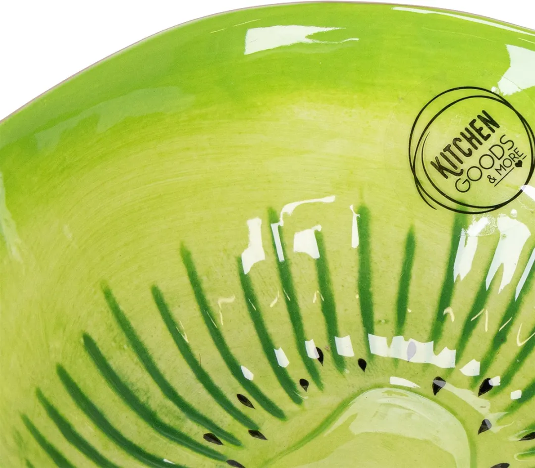 Kaemingk Keramische Serveerschaal Kiwi Design - 1 Stuk - Groen