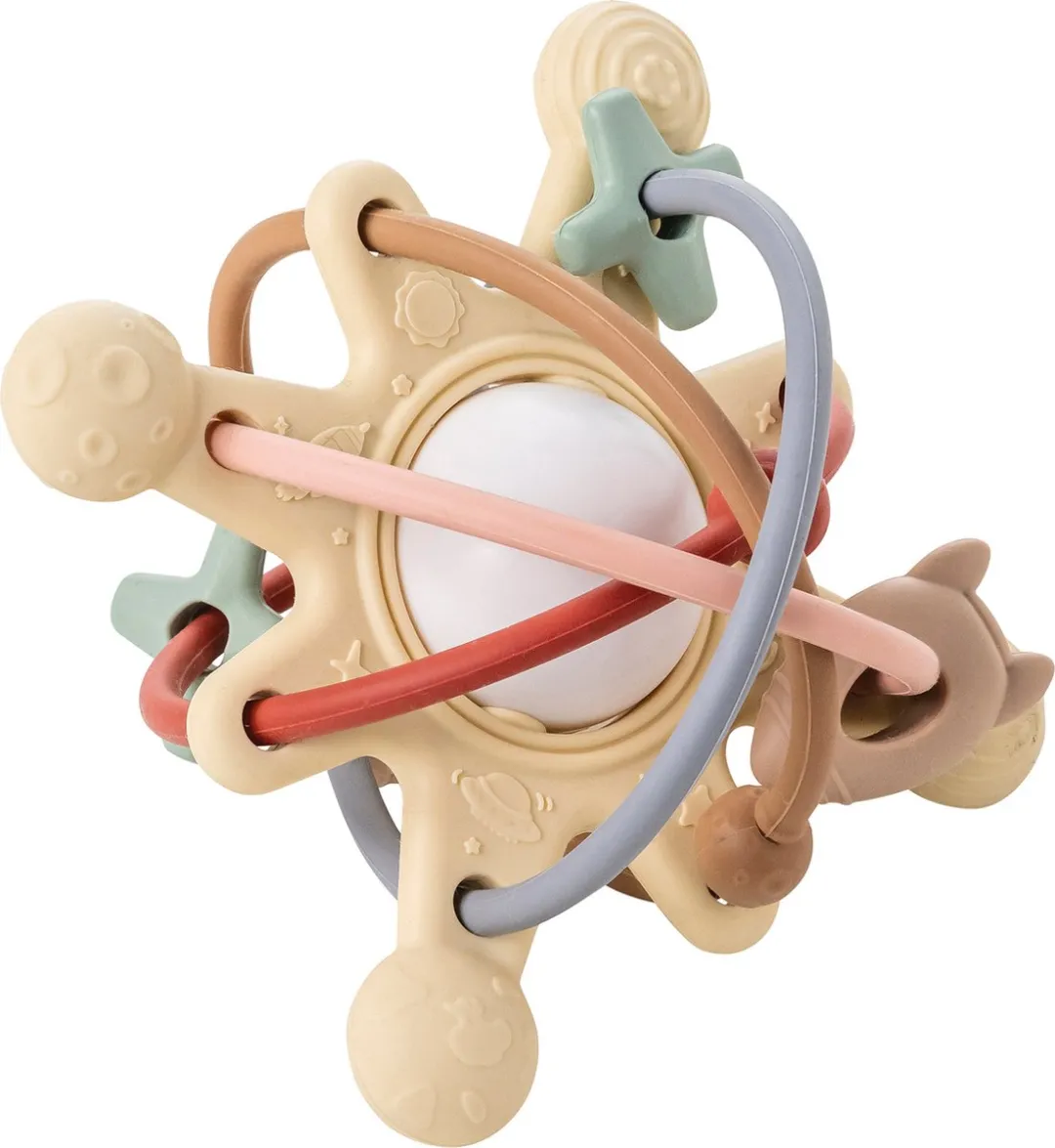 Nattou Galaxy Silicone Bijtring met Rammelaar 10cm