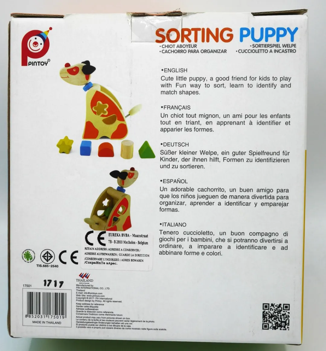 Pintoy Vormenstoof Puppy Hout - Multi