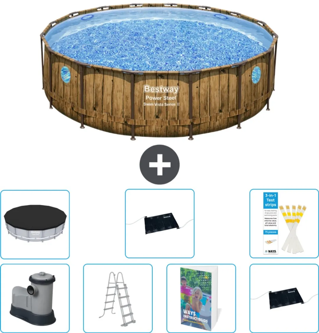 Bestway Rond Power Steel Swim Vista Zwembad 488cm