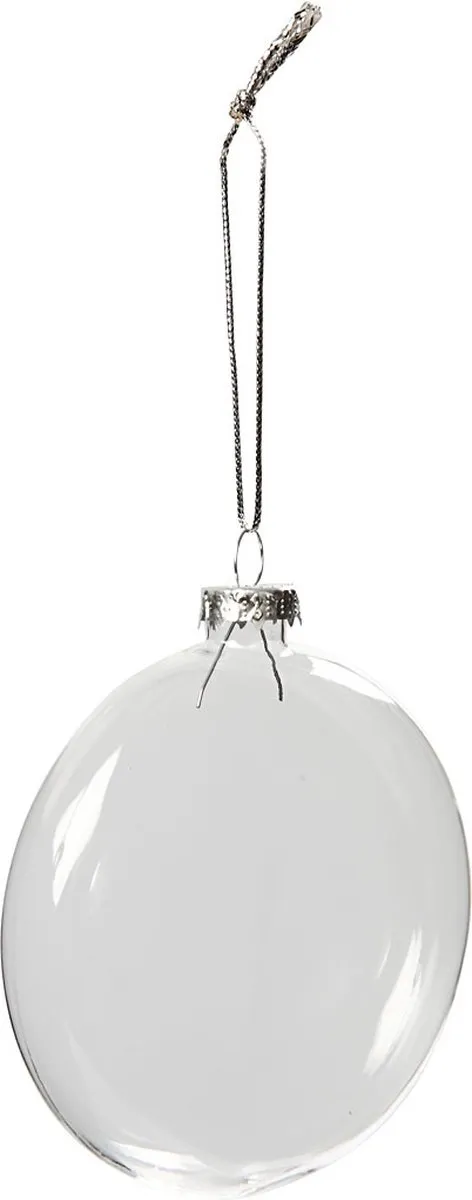 Creativ Company Glazen Kerstbal Plat 8cm - 6 Stuks
