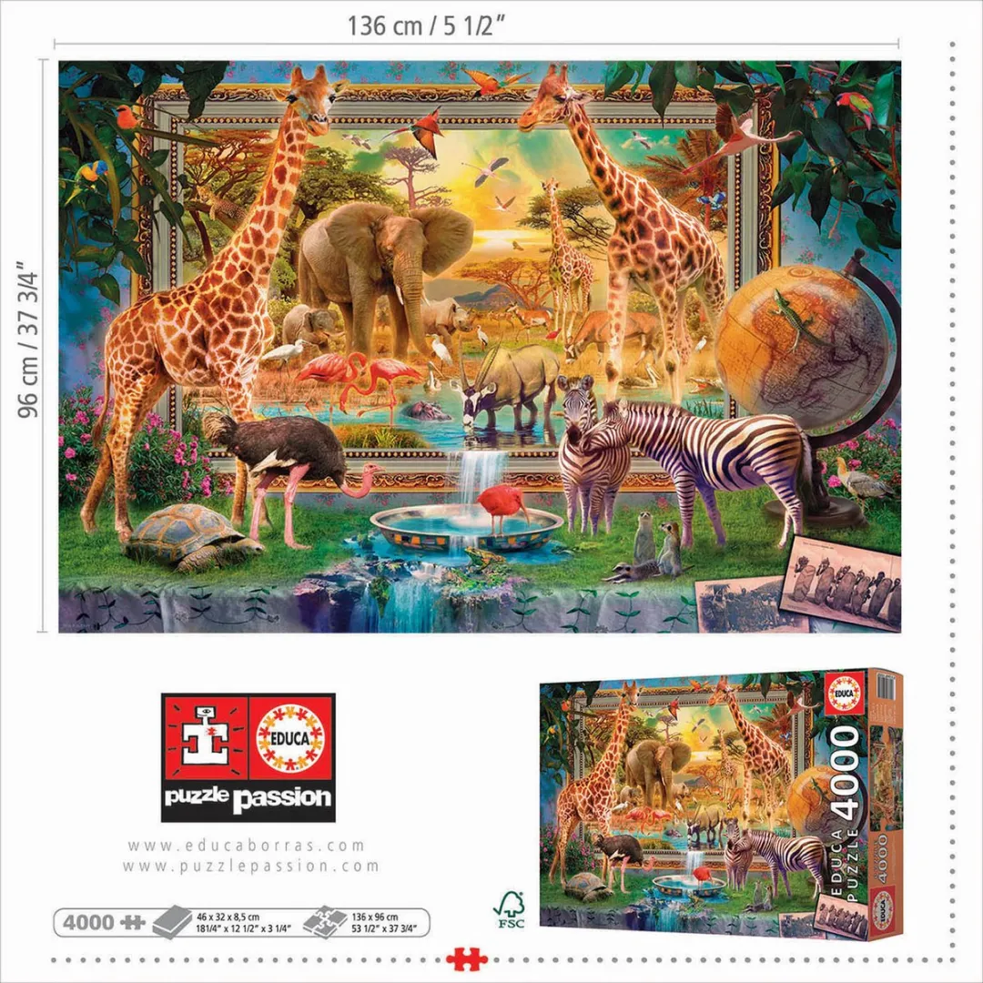 Educa Het Leven in de Jungle Puzzel 4000 Stuks - Multicolor