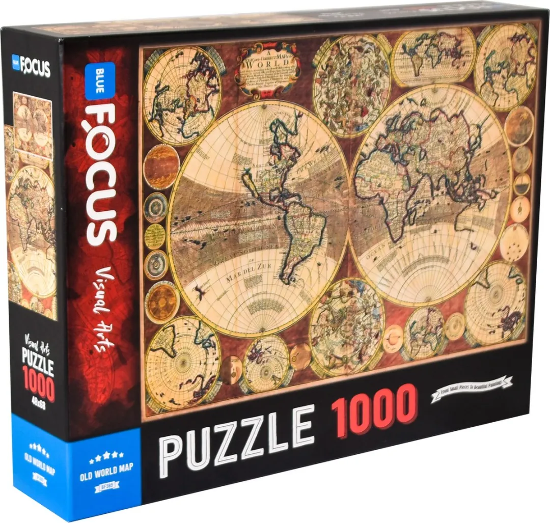 Blue Focus Games Historische Wereldkaart Puzzel 1000 Stuks BF389