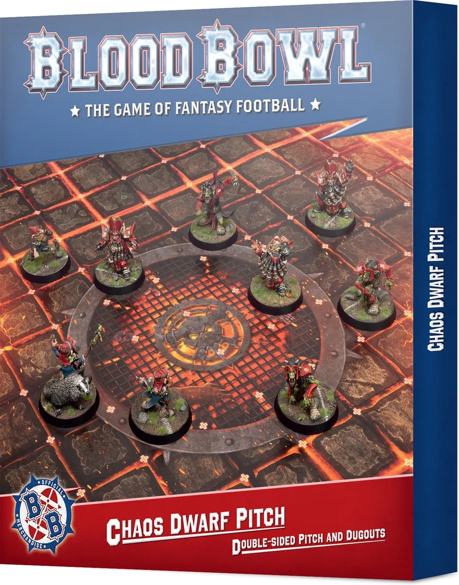 Games Workshop Blood Bowl Chaos Dwarf Team Pitch & Dug Outs