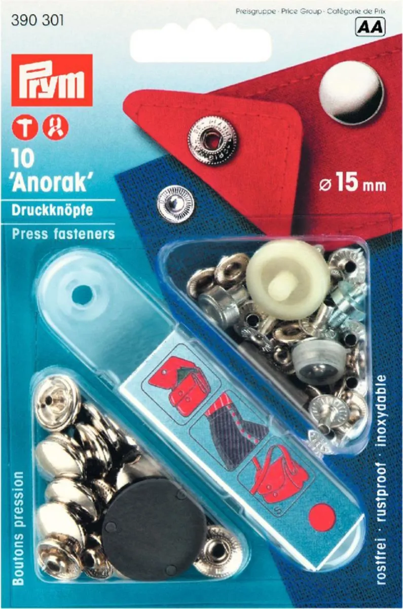 Prym Anorak 15mm Knopen - 10 Stuks - Zilver
