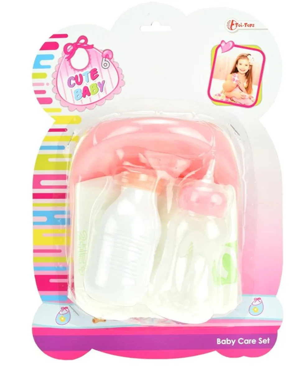 Toi-Toys Babypotje met drinkfles en luier - roze - 8719904080118