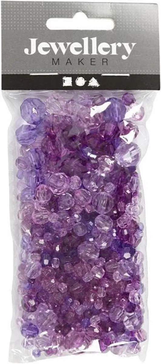 Creativ Company Plastic Facet Kralenmix Paars - 170 Stuks