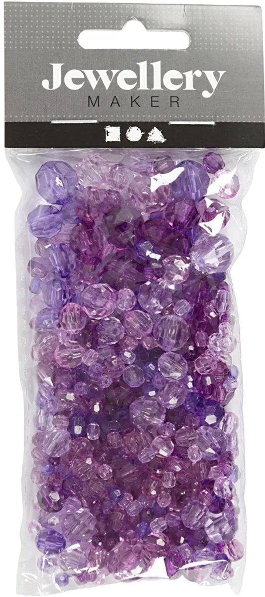Creativ Company Plastic Facet Kralenmix Paars - 170 Stuks