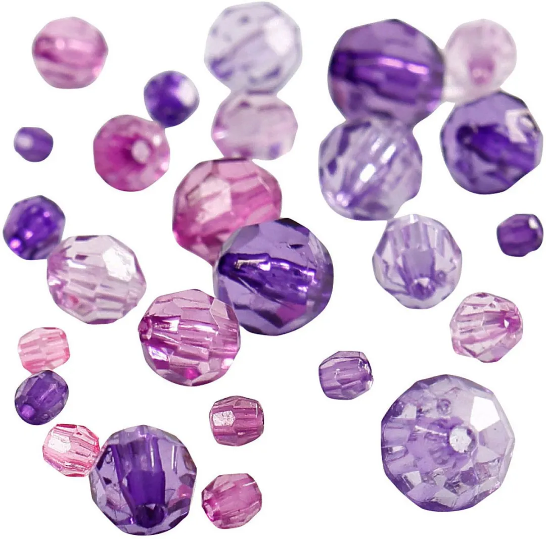 Creativ Company Plastic Facet Kralenmix Paars - 170 Stuks