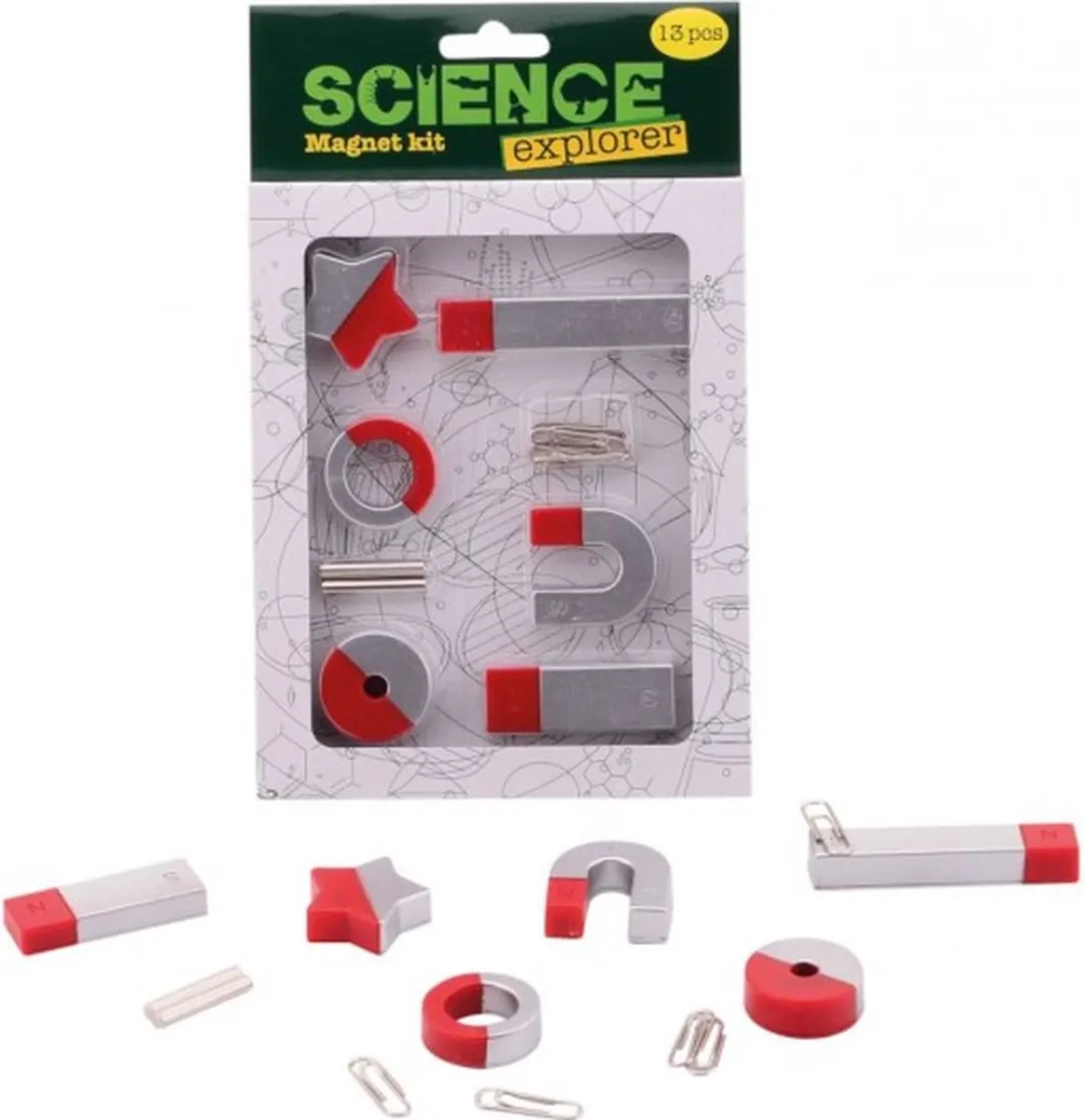 Johntoy Science Explorer Magnetenset 8-delig 29511 - Rood/Zilver - afbeelding 6 van 6