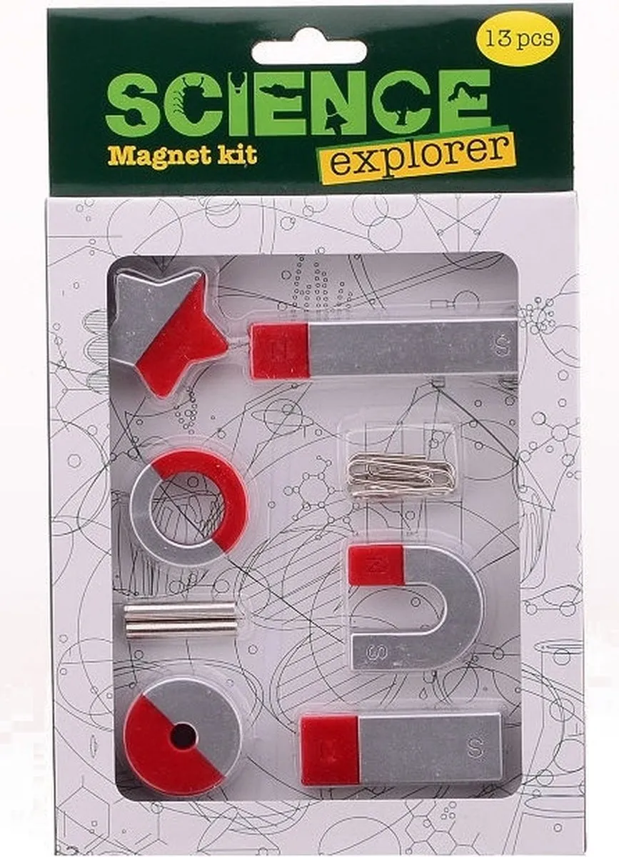 Johntoy Science Explorer Magnetenset 8-delig 29511 - Rood/Zilver