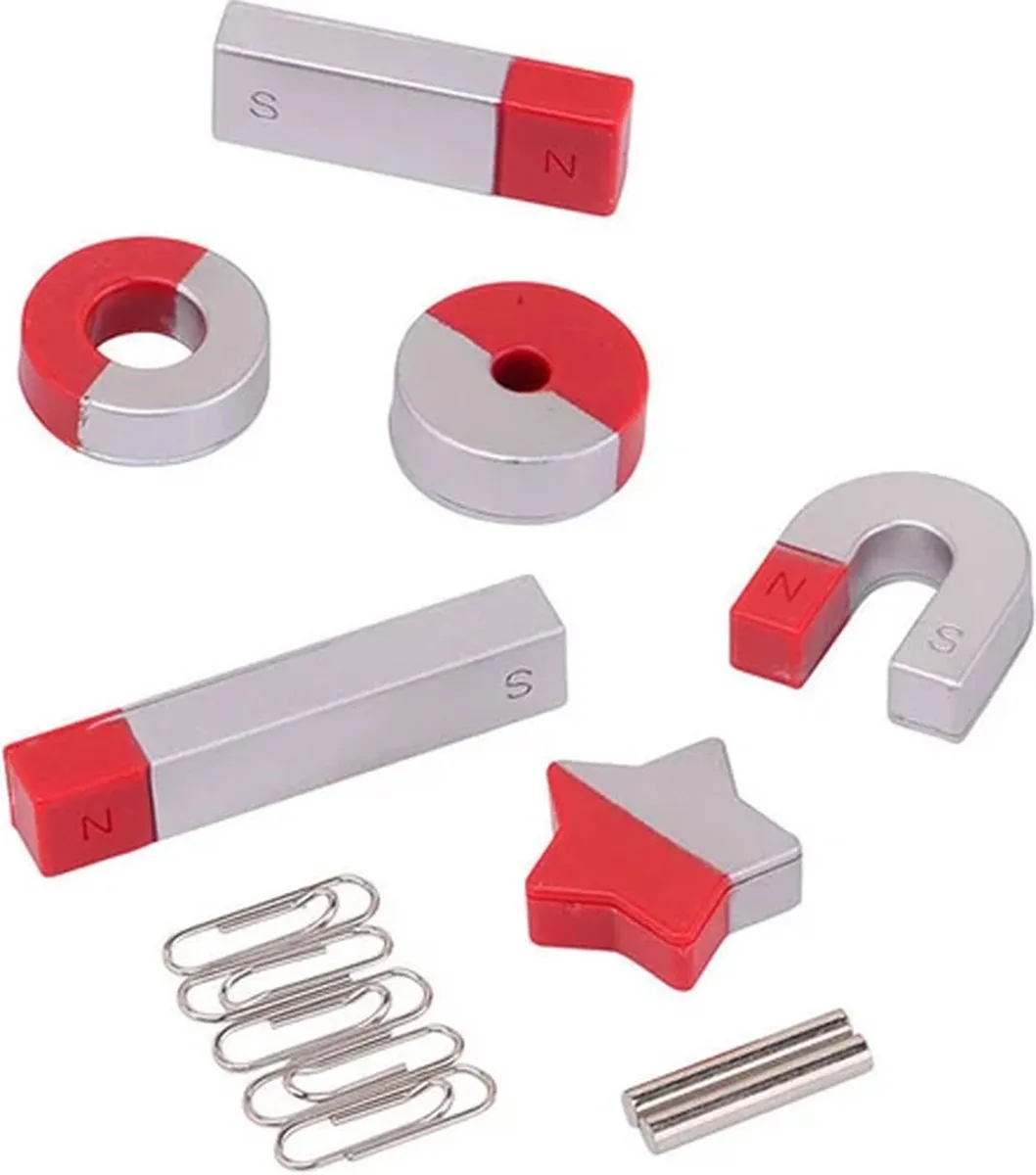 Johntoy Science Explorer Magnetenset 8-delig 29511 - Rood/Zilver