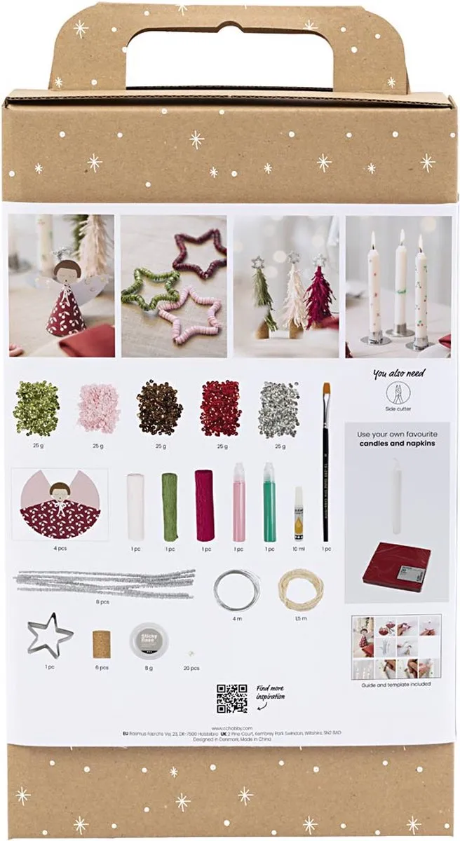 Creativ Company Kersttafeldecoratie Engelen Bomen Sterren - 22 Stuks Multicolor