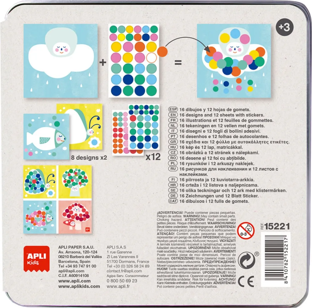 Apli Kids Stickerspel Maan - Blauw/Geel/Multicolor