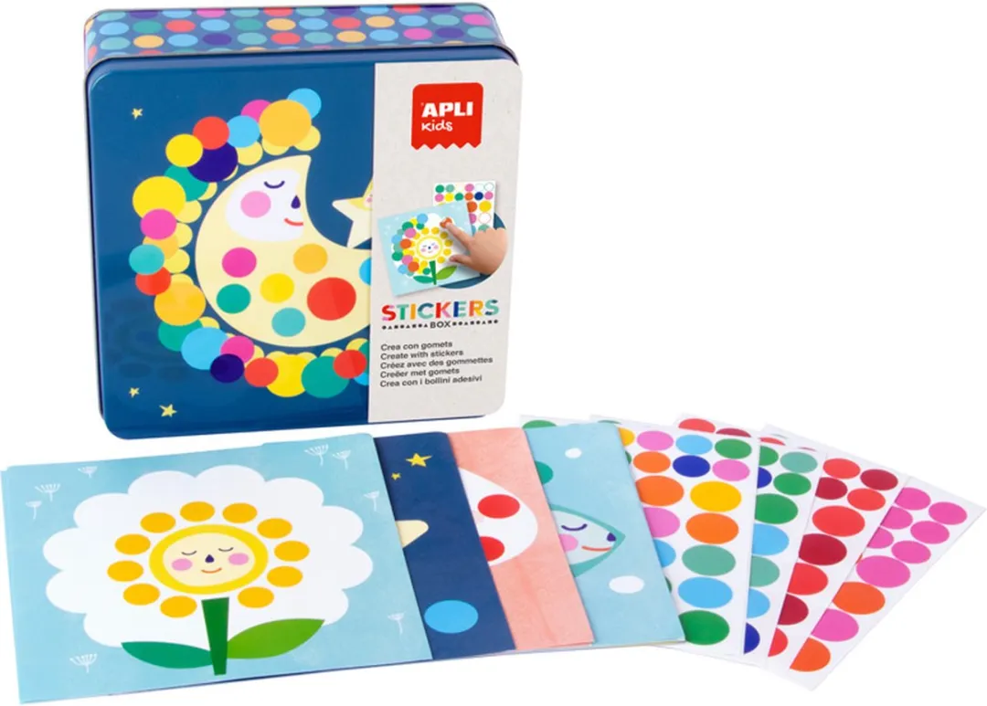 Apli Kids Stickerspel Maan - Blauw/Geel/Multicolor