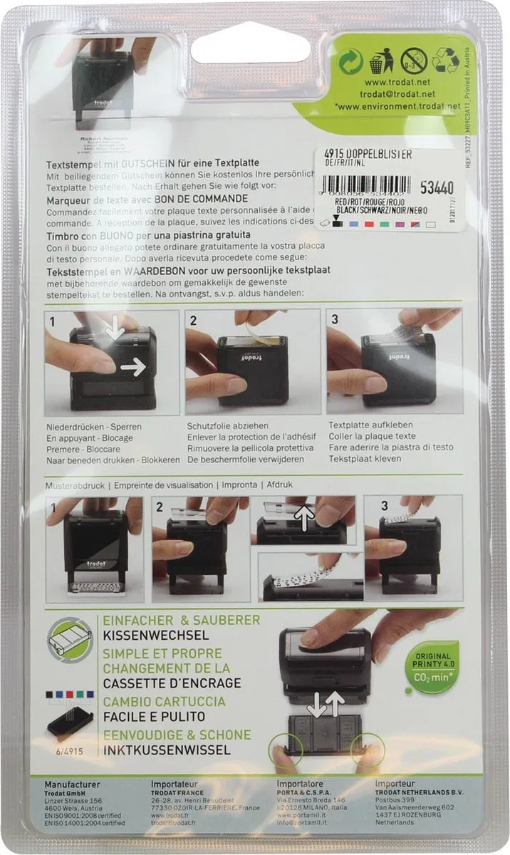 Trodat Printy 4915 Stempel - 68x24mm - Zwart - afbeelding 6 van 6