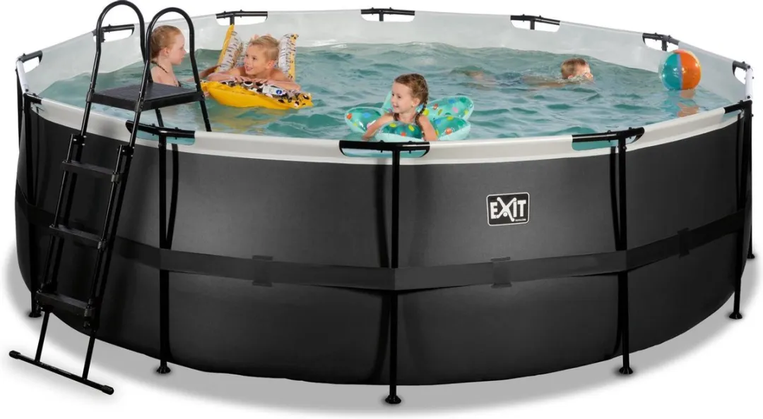 EXIT Toys Zwembad Black Leather 427x122cm - Zwart - afbeelding 6 van 6