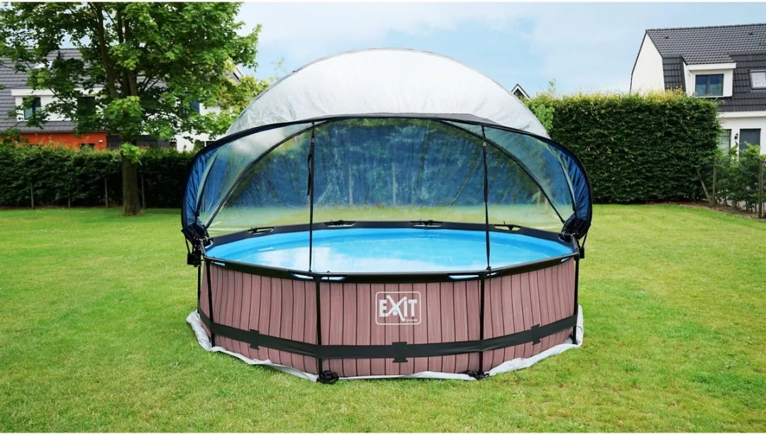 EXIT Wood Zwembad 380cm - 6125L - Filterpomp & Overkapping Bruin - afbeelding 6 van 6