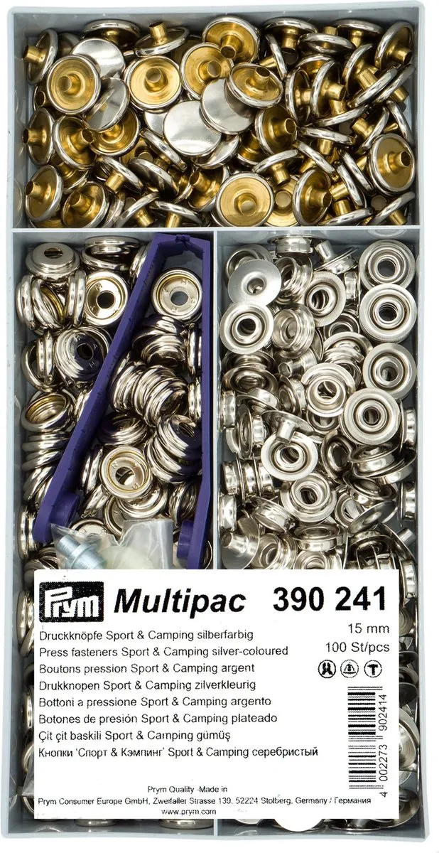 Prym Naaivrijdrukknoop Sport Camping 15mm - 100 Stuks