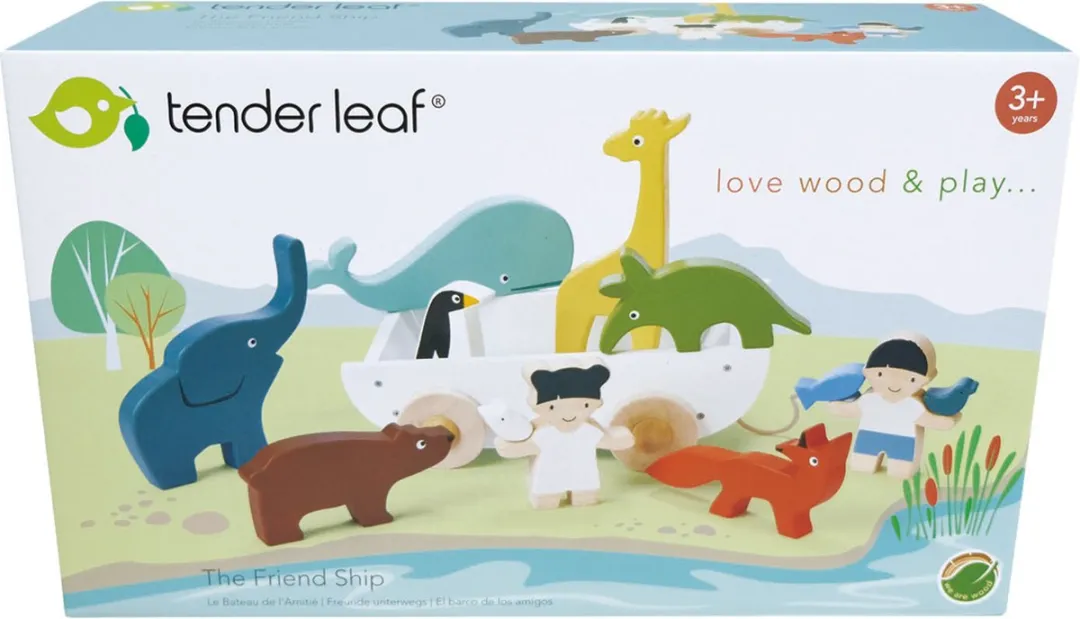 Tender Leaf Toys De Vriendschapsboot - Blauw