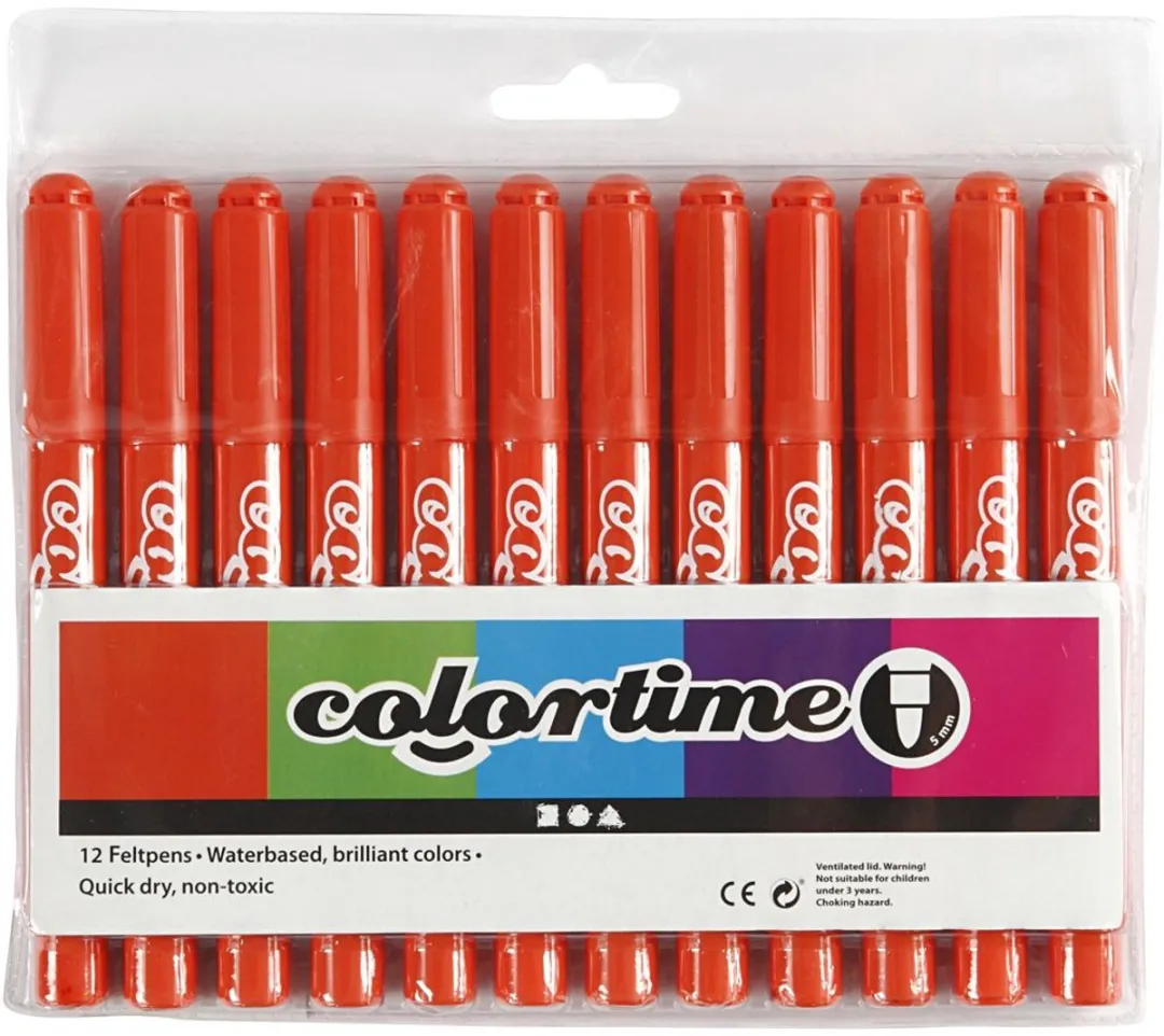 Colortime Stift 5mm Donkeroranje - 12 Stuks