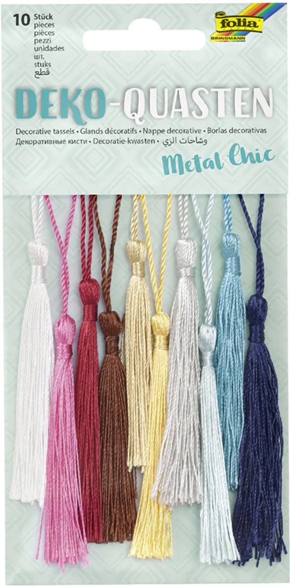 Folia Regenboog Decoratieve Kwastjes - 10 Stuks
