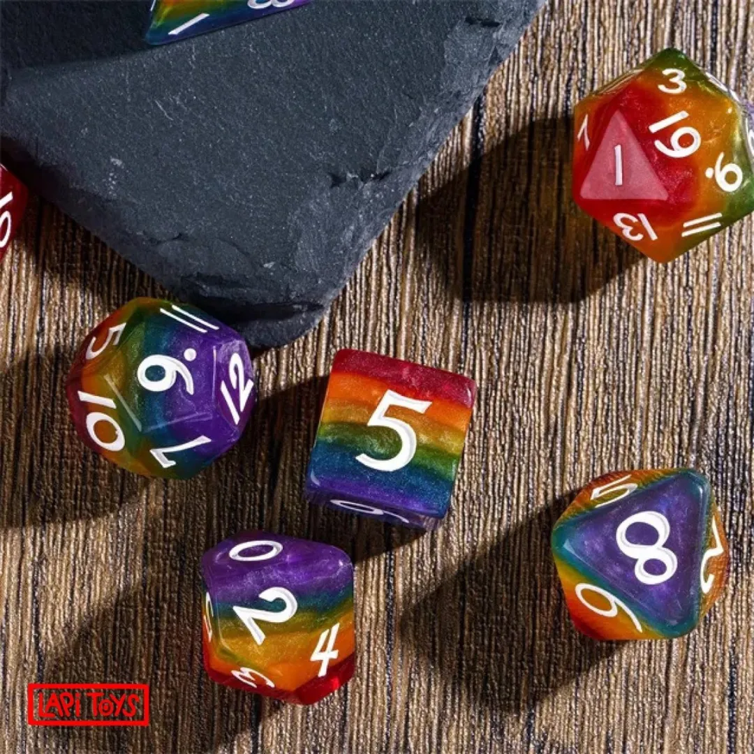 Lapi Toys DnD Regenboog Dobbelsteen Set - 7-delig