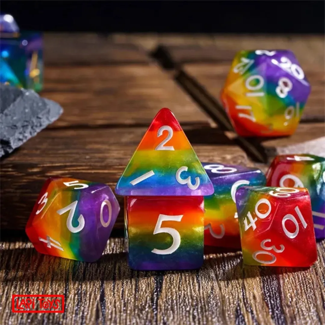 Lapi Toys DnD Regenboog Dobbelsteen Set - 7-delig