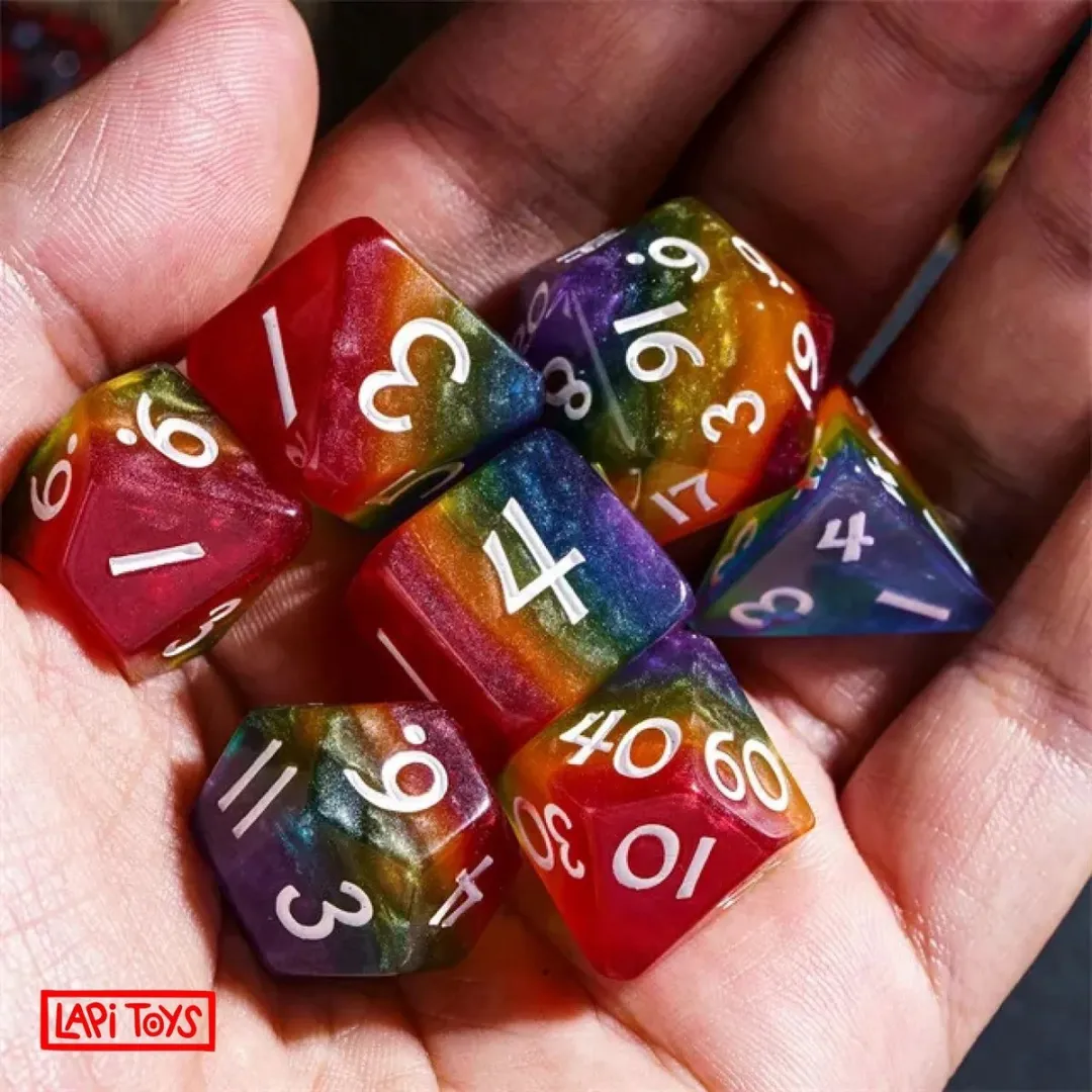 Lapi Toys DnD Regenboog Dobbelsteen Set - 7-delig