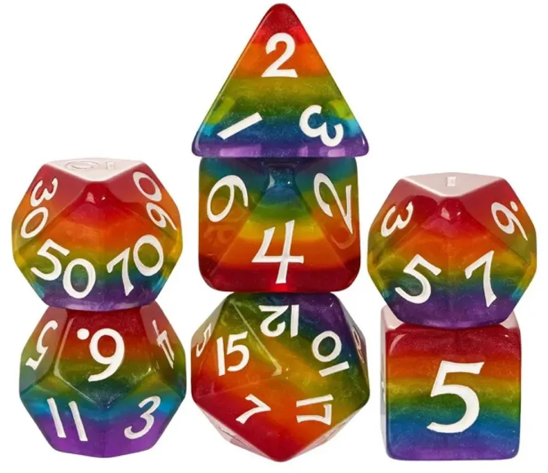 Lapi Toys DnD Regenboog Dobbelsteen Set