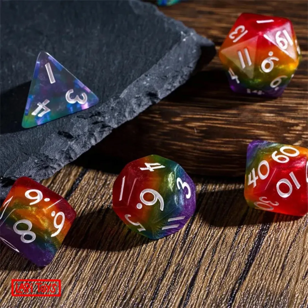 Lapi Toys DnD Regenboog Dobbelsteen Set - 7-delig