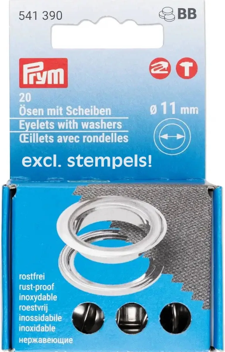 Prym Ringen met Schijven 11mm Zilverkleurig - 20 Stuks