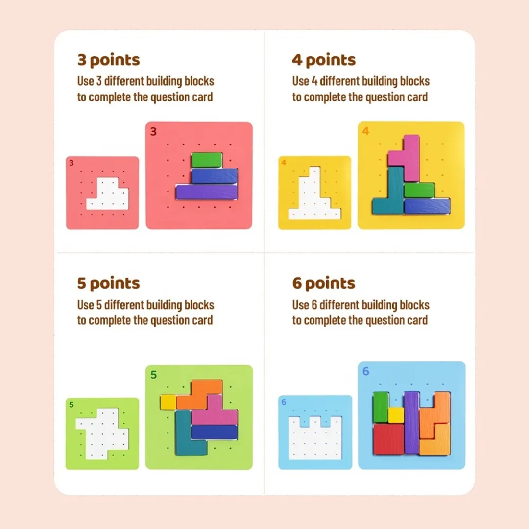 Shantou Toys Intelligent Puzzle ME-165 - Houten Logica-En Blokpuzzel - Veelkleurig