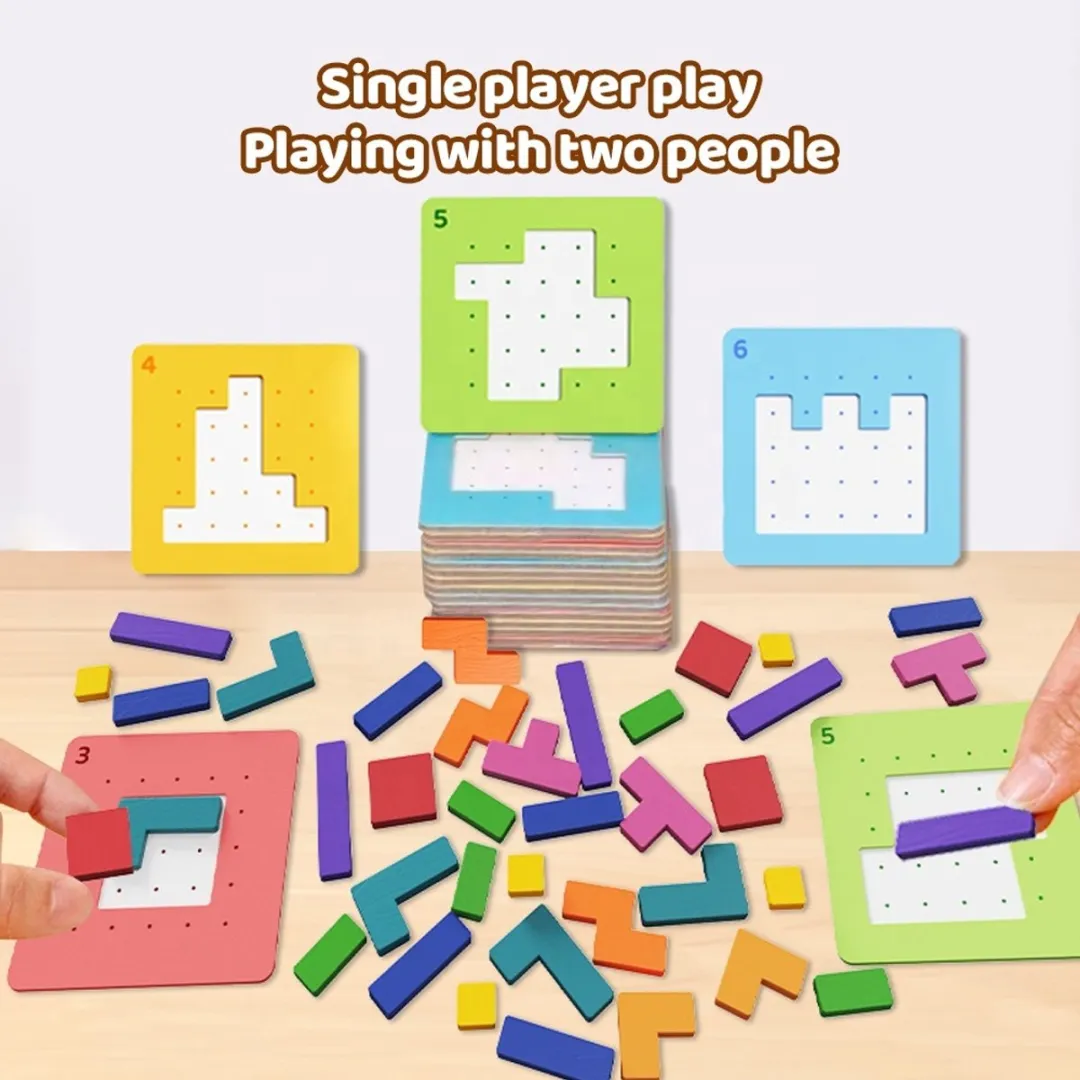 Shantou Toys Intelligent Puzzle ME-165 - Houten Logica-En Blokpuzzel - Veelkleurig