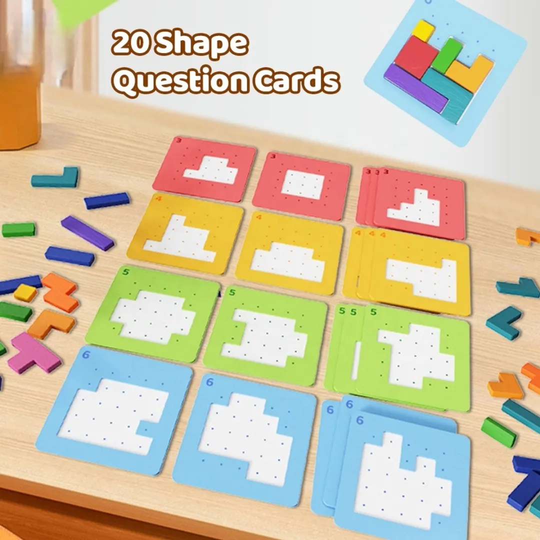 Shantou Toys Intelligent Puzzle ME-165 - Houten Logica-En Blokpuzzel - Veelkleurig