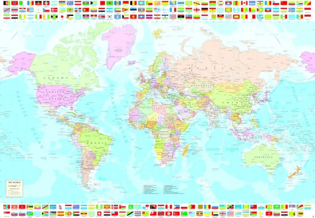 Educa Politieke Kaart van de Wereld Puzzel 1500 Stuks - Multikleur
