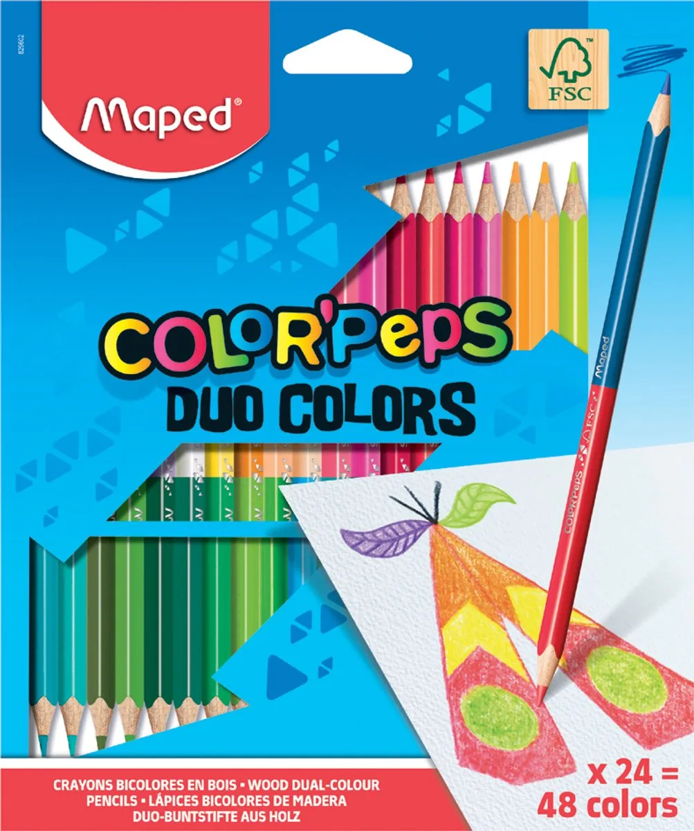 Maped COLOR'PEPS Duo Kleurpotlood - 24 Stuks - 48 Kleuren
