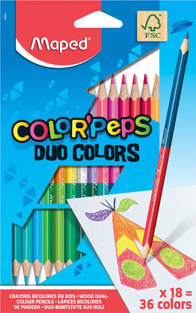 Maped COLOR'PEPS Duo Kleurpotlood - 24 Stuks - 48 Kleuren