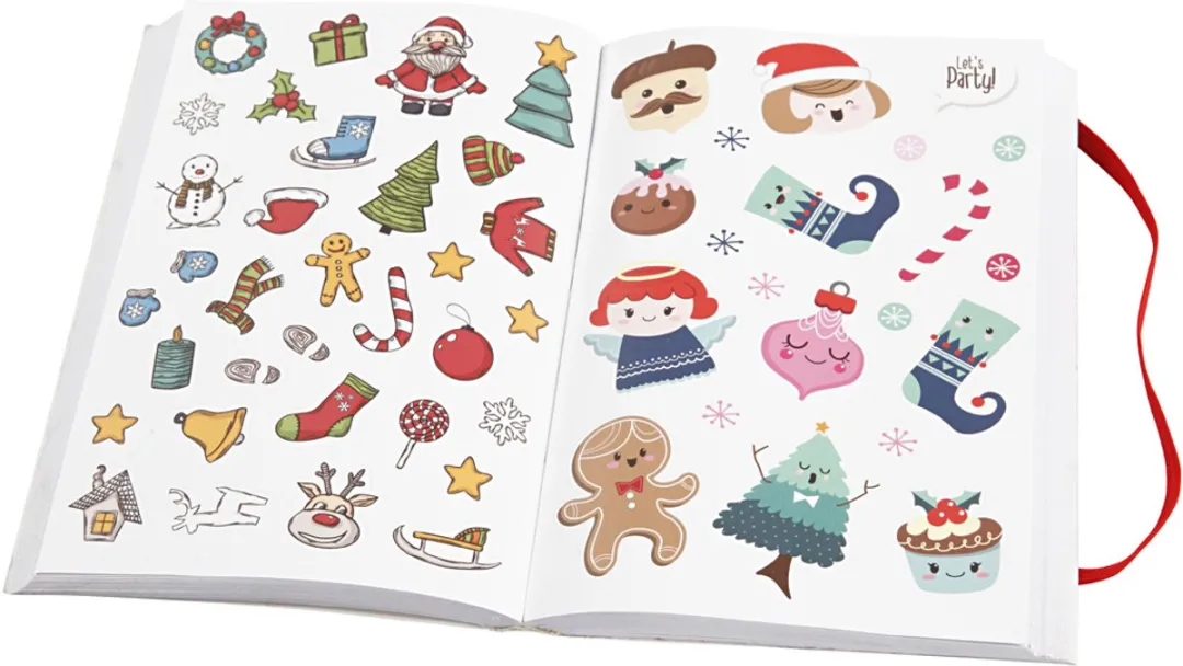 Creativ Company Kerstmotieven Stickerboek 1700 Stickers - 11,5x17cm - Multicolor