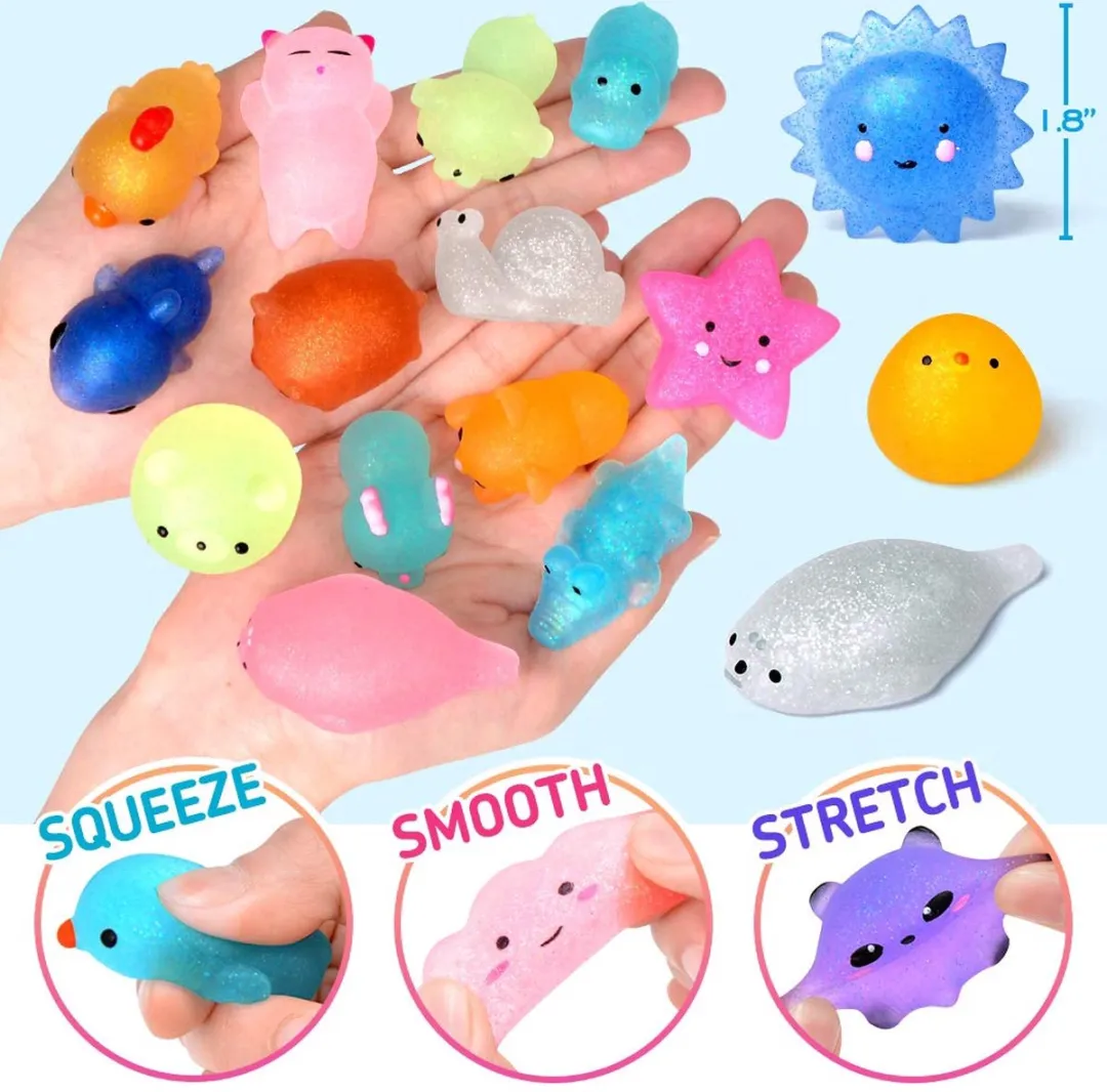 EverToys Mochi Squishy - 60x stuks - Fidget Toys - Stressballen kinderen - Squishies Meisjes - Squishy Dieren - Mochies