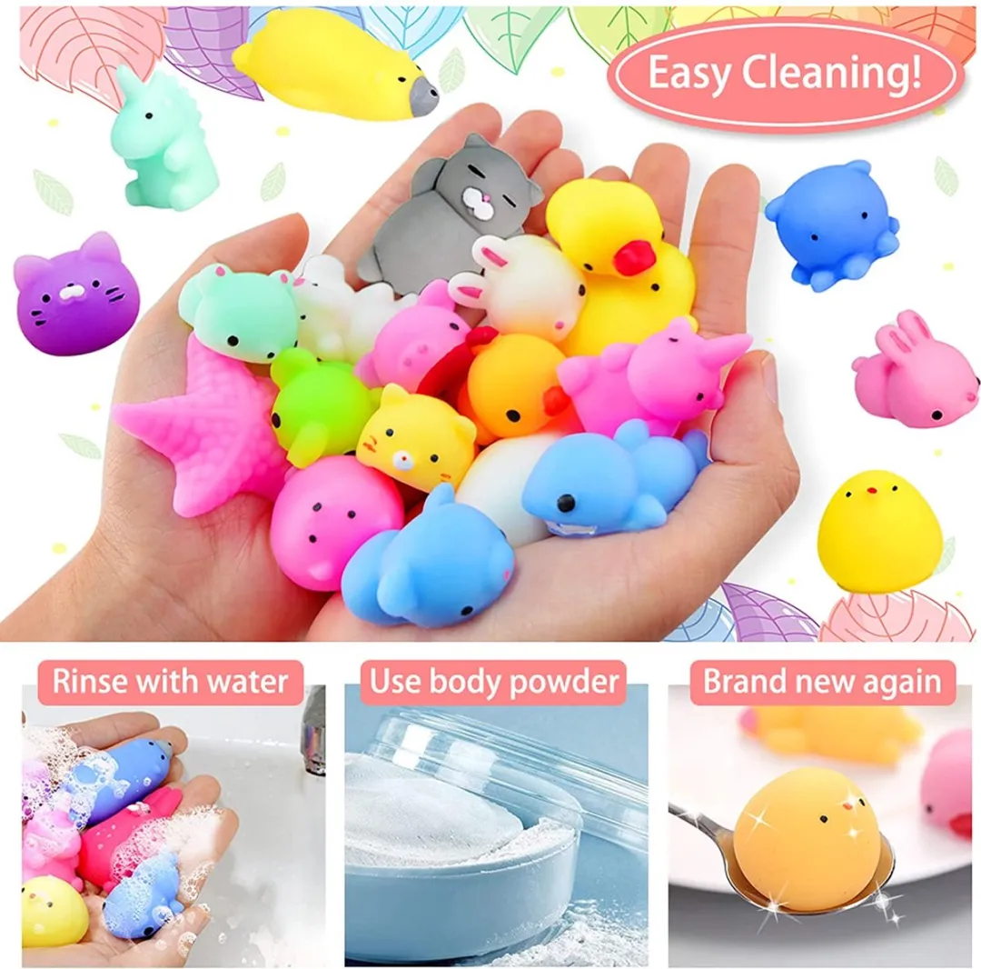EverToys Mochi Squishy - 60x stuks - Fidget Toys - Stressballen kinderen - Squishies Meisjes - Squishy Dieren - Mochies