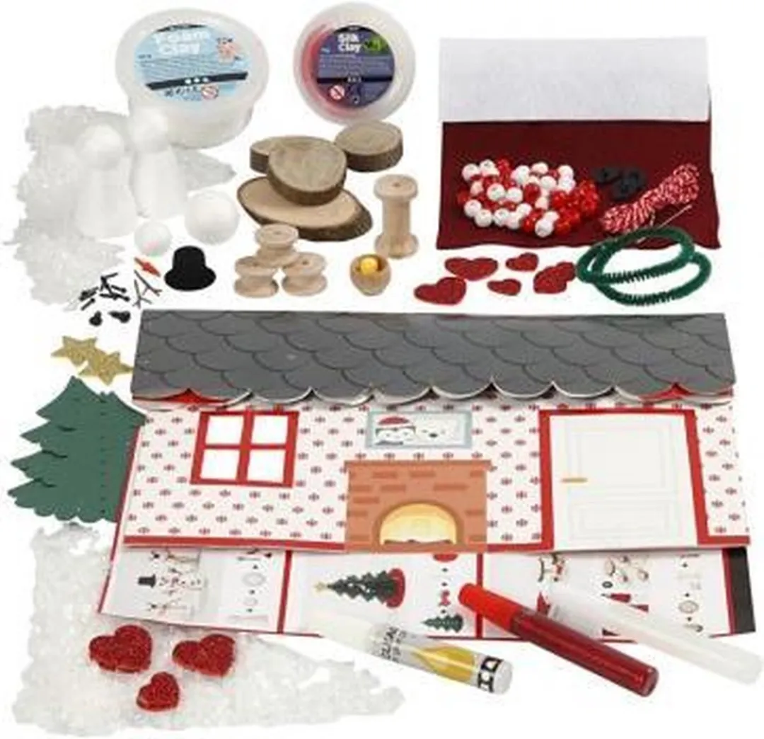 Creativ Company DIY Kersthuis Boetseerset - Multicolor