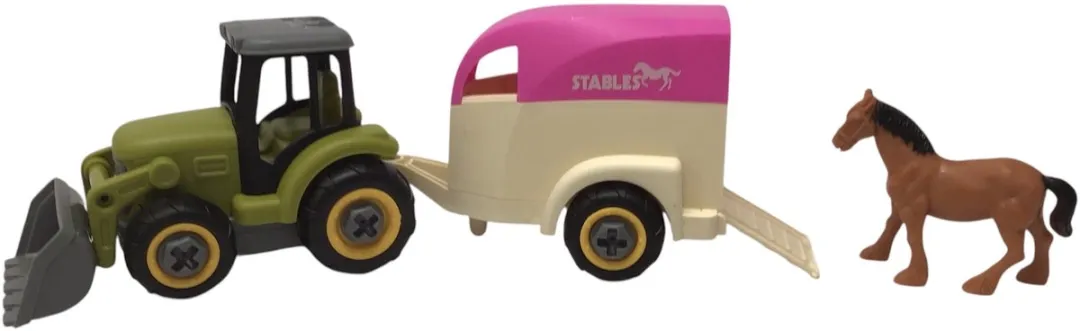 Ruby Toys Farm Truck Tractor met Paardenaanhanger 26cm - Roze