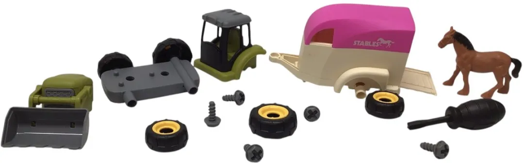 Ruby Toys Farm Truck Tractor met Paardenaanhanger 26cm - Roze