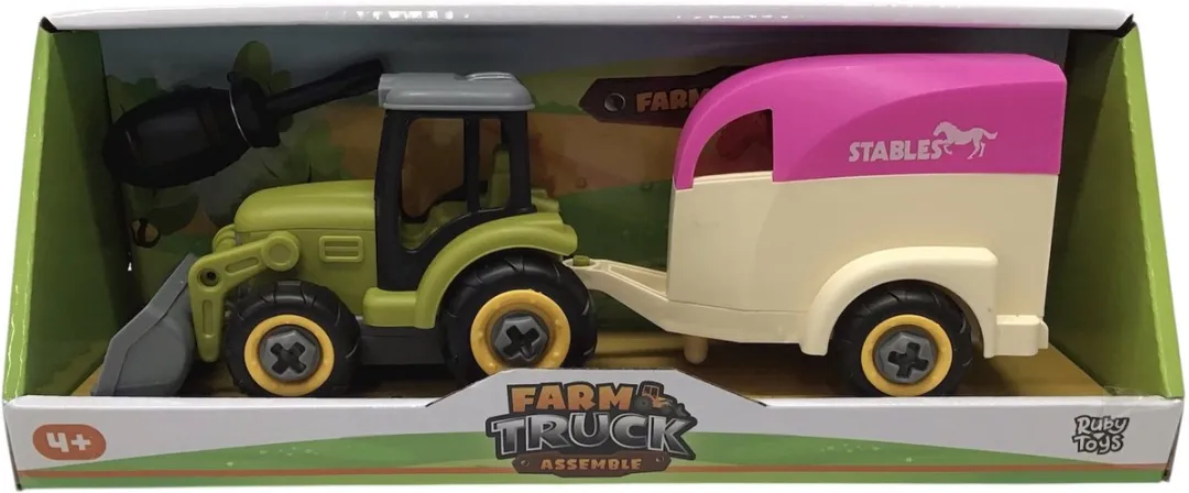 Ruby Toys Farm Truck Tractor met Paardenaanhanger 26cm