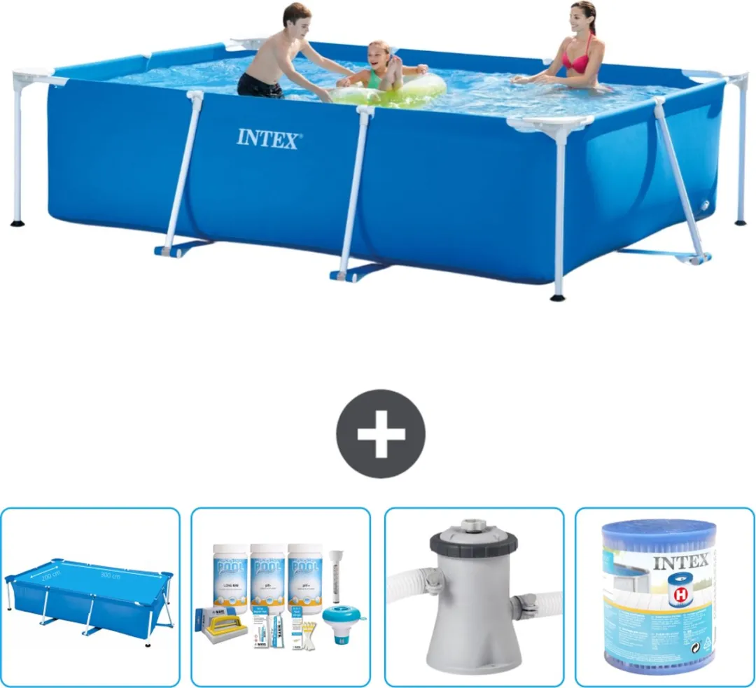 Intex Rechthoekig Frame Zwembad 300x200x75cm - Blauw