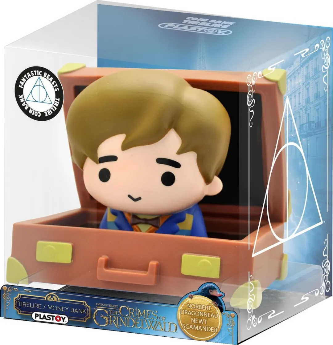 Plastoy Fantastic Beasts Chibi Newt Scamander Koffer Spaarpot - Blauw/Bruin