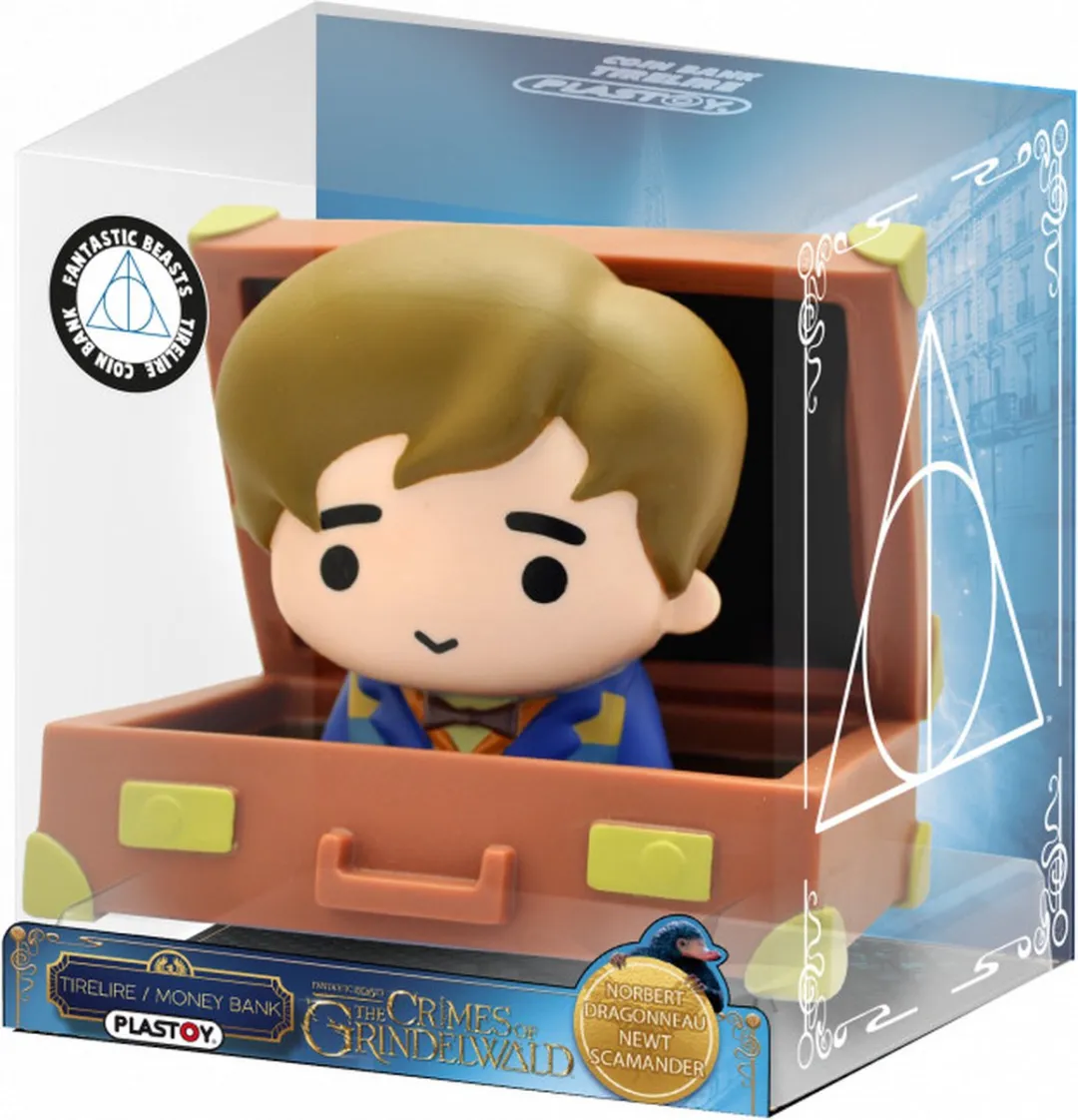 Plastoy Fantastic Beasts Chibi Newt Scamander Koffer Spaarpot - Blauw/Bruin