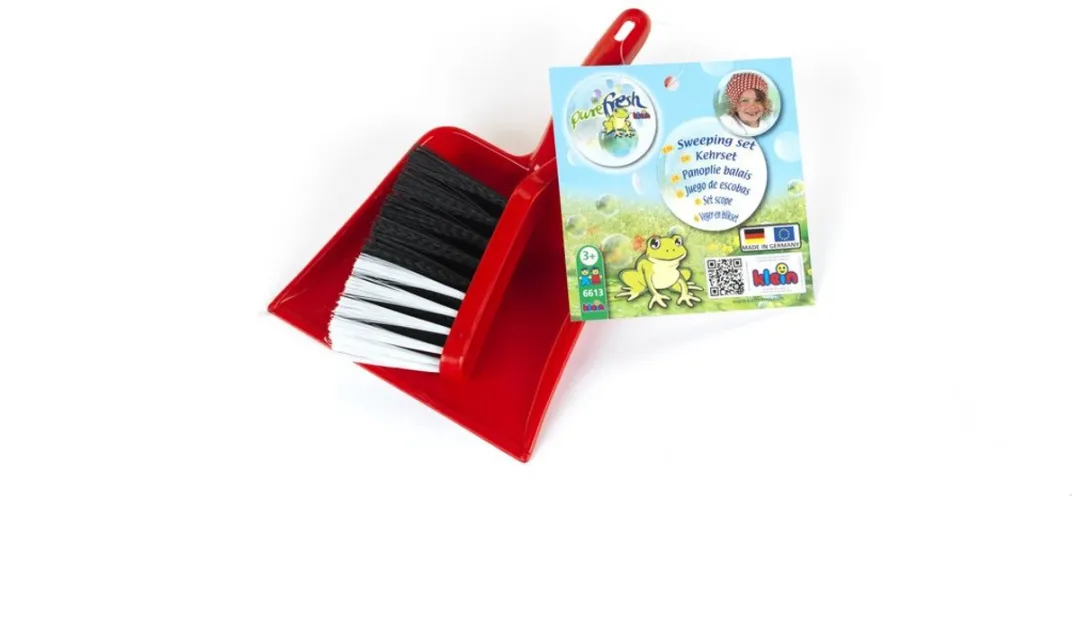 Klein Toys Pure Fresh 2-delige Veegset - Zwart/Wit/Rood